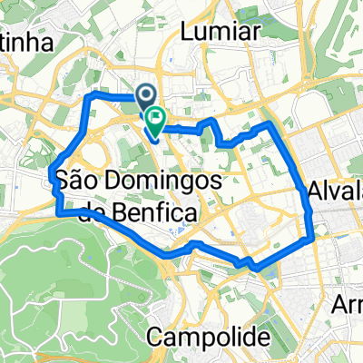 Rua Tomás da Fonseca, Lisboa to Largo Lúzia Maria Martins, Lisboa