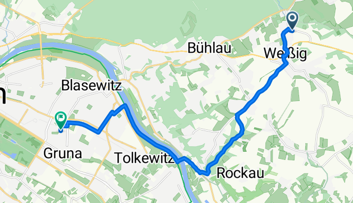 An der Prießnitzaue 27A nach Hepkestraße 34A