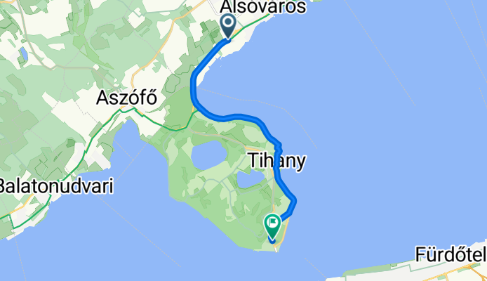 Tihanyi műút, Balatonfüred - Rév utca, Tihany