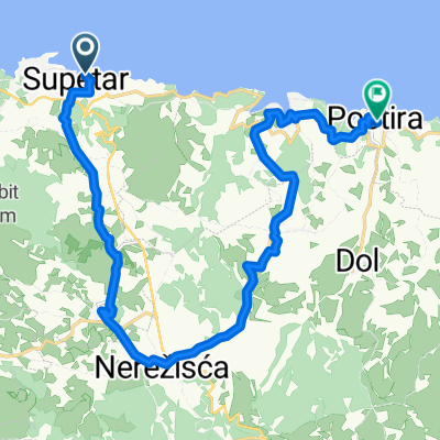 Medium route Supetar to Postira