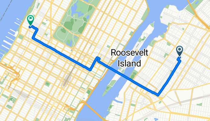 Crescent St, New York to W 58th St, New York