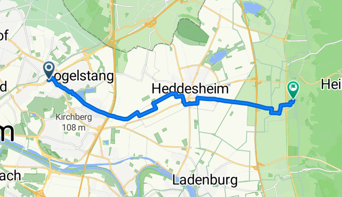 Weinheimer Straße, Mannheim nach Großsachsener Straße, Hirschberg an der Bergstraße