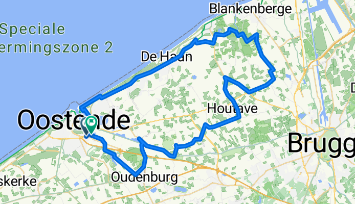 Route zwakke Noordenwind