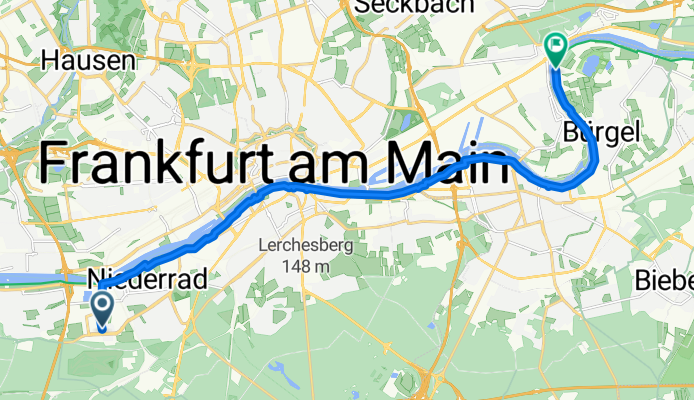 Lyoner Straße, Frankfurt am Main nach Offenbach am Main