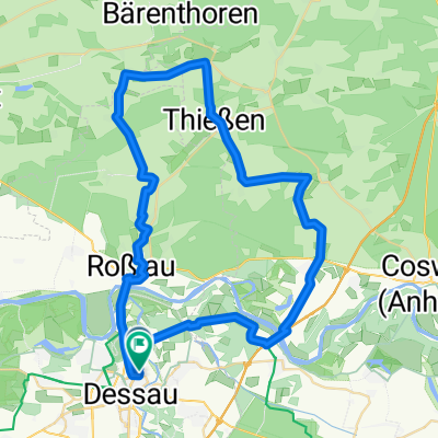 Nord - A9 - Klieken - Thießen - Ragösen - Reinsdorf - Roßlau