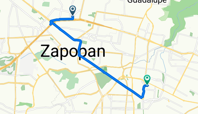 Avenida de La Mancha Derecha, Zapopan to Calle Heriberto Jara Corona, Guadalajara
