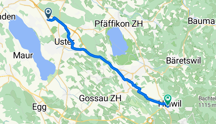 Schwerzistrasse, Nänikon nach Bahnhofstrasse, Hinwil