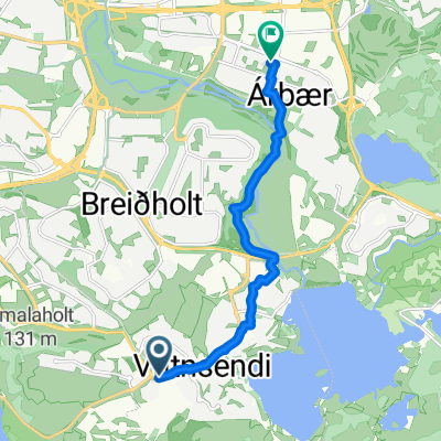 Tröllakór, Kópavogur to Hraunbær, Reykjavík