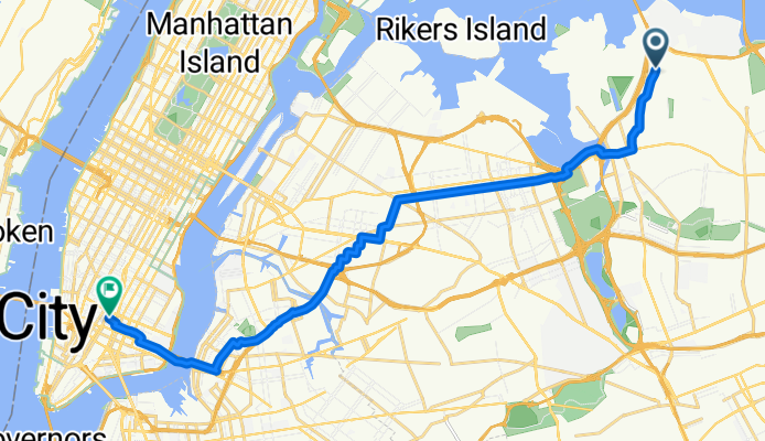 17th Rd, New York to Lafayette St, New York