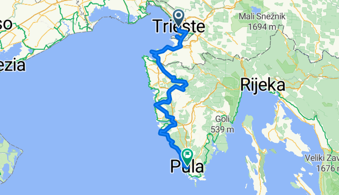 Trieste to pula