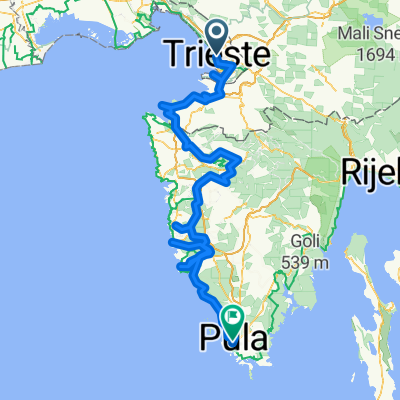 Via Pierluigi da Palestrina 2A to Flaciusova ulica