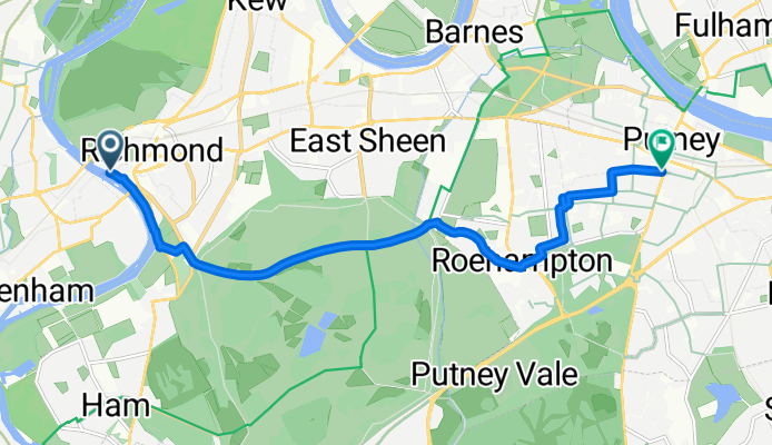 Old Palace Lane, Richmond to Putney High Street, London