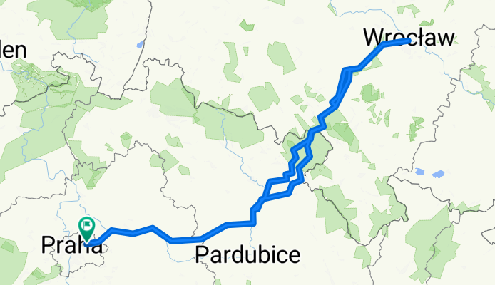 Route in Prague