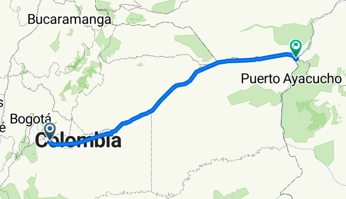 Ruta desde Villavicencio