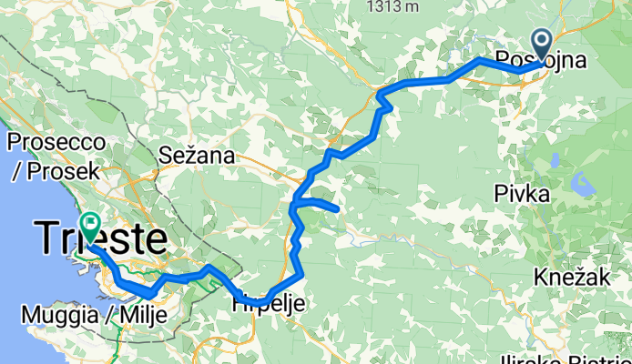 Postojne to Trieste