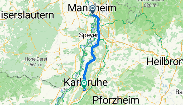 Von Mannheim bis Karlsruhe