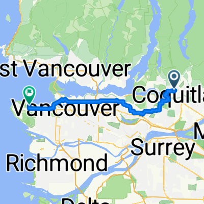 Greenstone Crt, Coquitlam to W 1st Ave, Vancouver