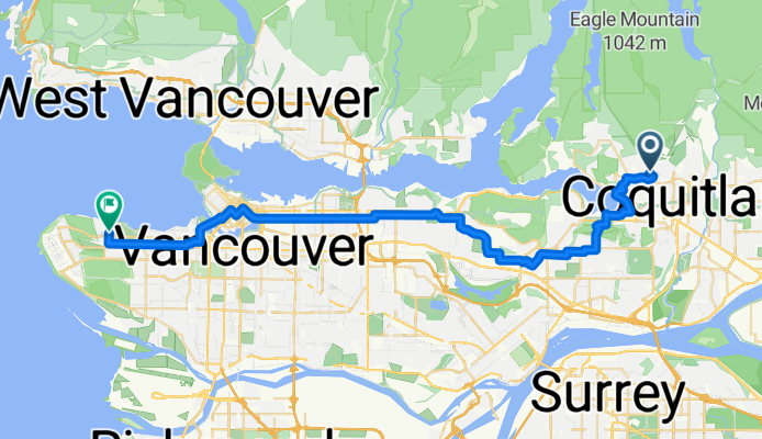 Greenstone Crt, Coquitlam to W 1st Ave, Vancouver