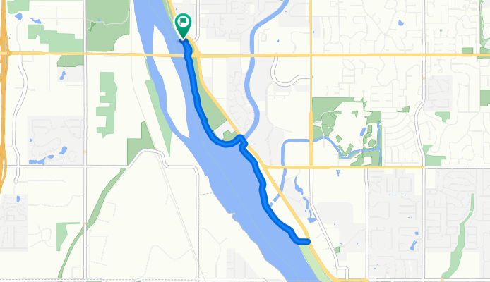Riverside DrivePark  to River Spirit then back.