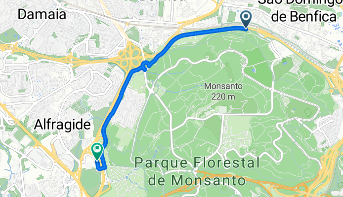 Ciclovia Lisboa Cidade to Estrada do Monte da Cabreira