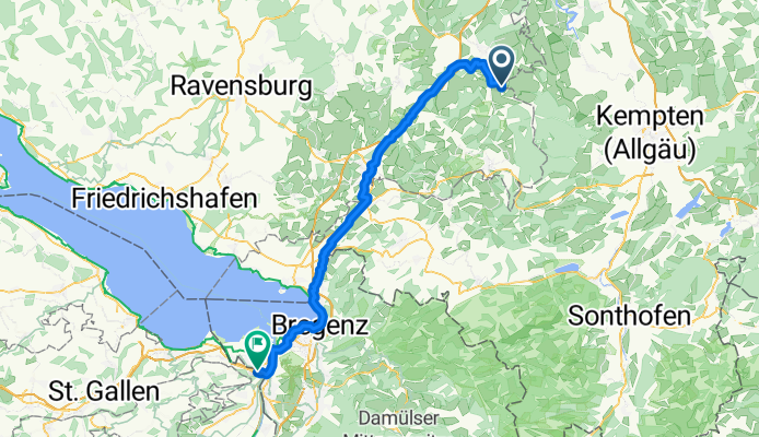 Allgäuallee, Leutkirch im Allgäu nach Industriestrasse, St. Margrethen SG