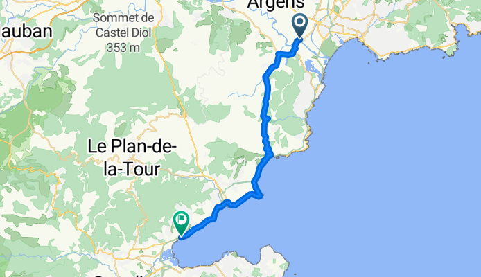 Chemin de la Sablière, Fréjus nach Route du Littoral, Grimaud