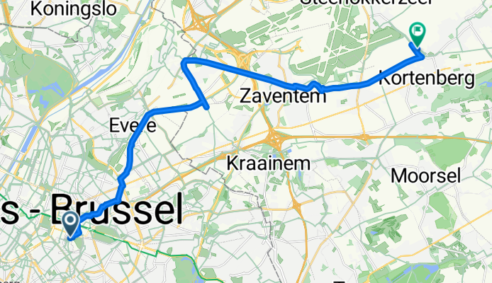 Wiertzstraat, Elsene/Ixelles naar Mechelsesteenweg, Kortenberg