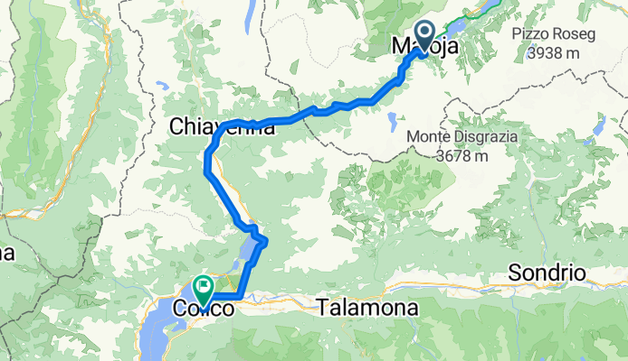 Strada Cantonale, Maloja nach Via Giuseppe Mazzini, Colico