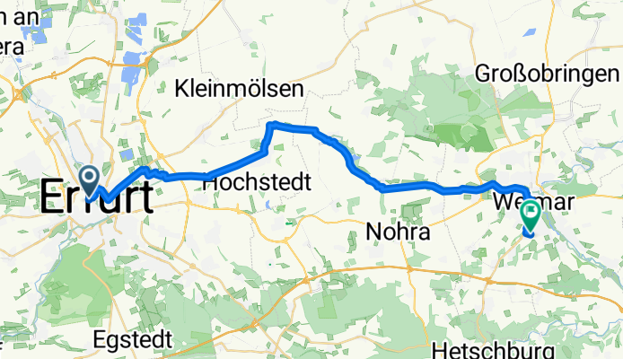 Altstadt, Erfurt nach Gustav-Freytag-Straße, Weimar