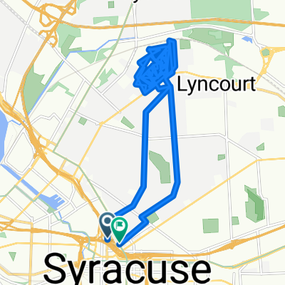 N Salina St, Syracuse to E Willow St, Syracuse