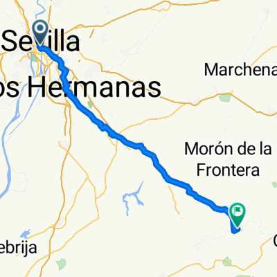 Calle Castelar, Sevilla naar A-8126, Coripe