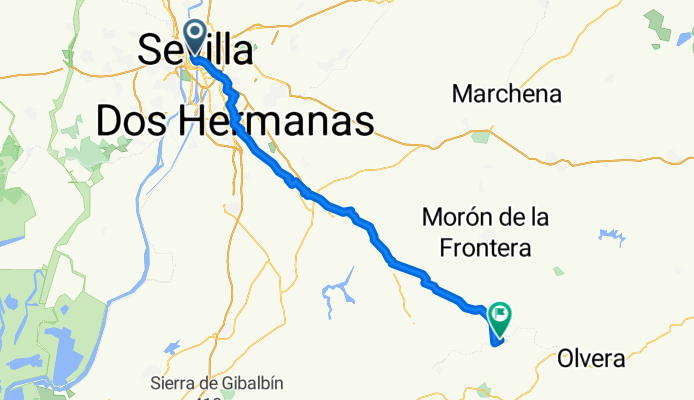 Calle Castelar, Sevilla naar A-8126, Coripe