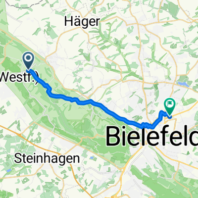 Grüner Weg, Halle (Westfalen) nach Herforder Straße, Bielefeld