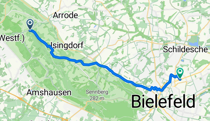 Grüner Weg, Halle (Westfalen) nach Herforder Straße, Bielefeld