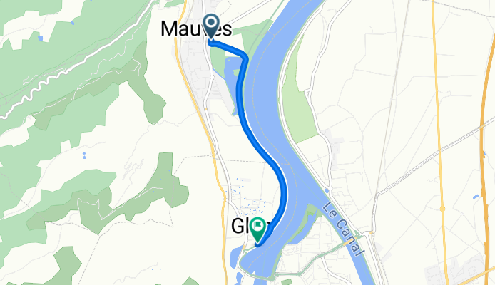 Avenue du Saint-Joseph, Mauves to Via Rhona, Glun