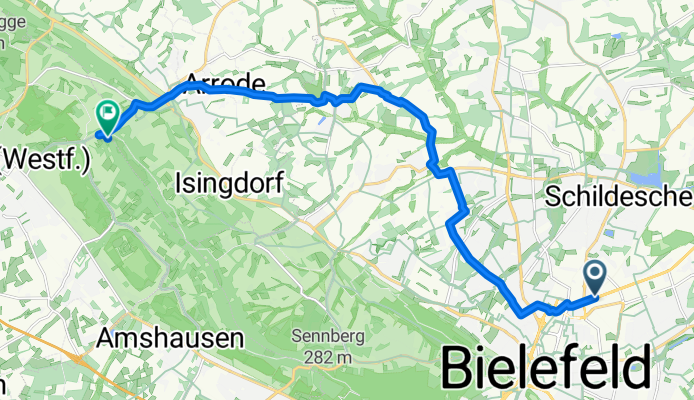 Herforder Straße, Bielefeld nach Grüner Weg, Halle (Westfalen)