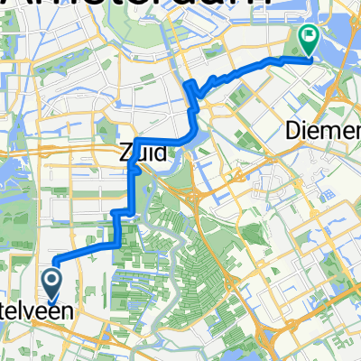 Stadsplein, Amstelveen naar Valentijnkade, Amsterdam