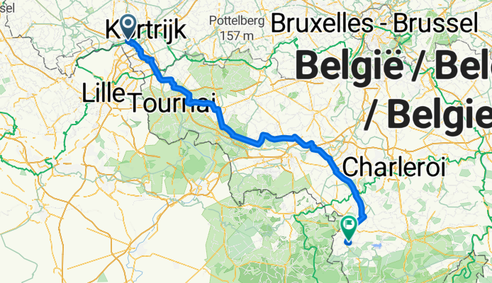 Augustina Peutermanstraat, Wevelgem naar Fond du Lorroir, Beaumont