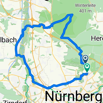 Teilstück Nürnberger Gravel Tour von Ziegelstein über Tennenlohe, Solarberg zurück