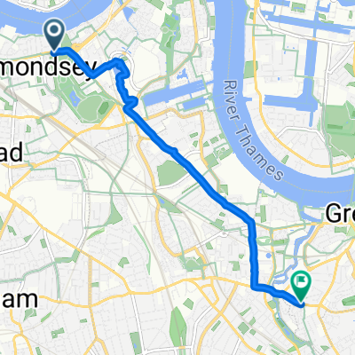 Jamaica Road, London to Blackheath Road, London