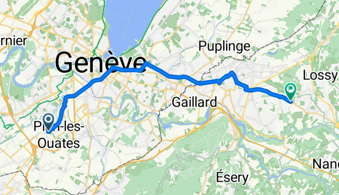 Chemin du Pont-du-Centenaire, Plan-les-Ouates à Chemin des Teppes, Vétraz-Monthoux