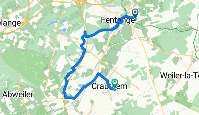 Rue de Syren, Alzeng nach Rue de la Forêt, Krautem