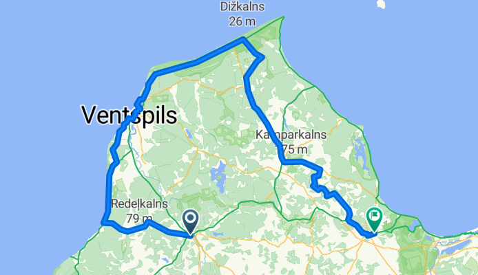 Kuldīga - Tukums 280km