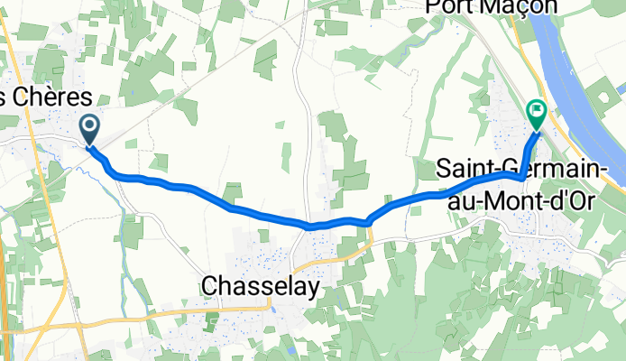 Rue de la Grande Charrière, Les Chères à Avenue du 2 Ème Spahïs, Saint-Germain-au-Mont-d'Or