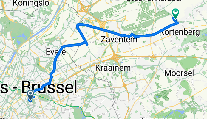 Wiertzstraat, Brussel naar Mechelsesteenweg, Kortenberg