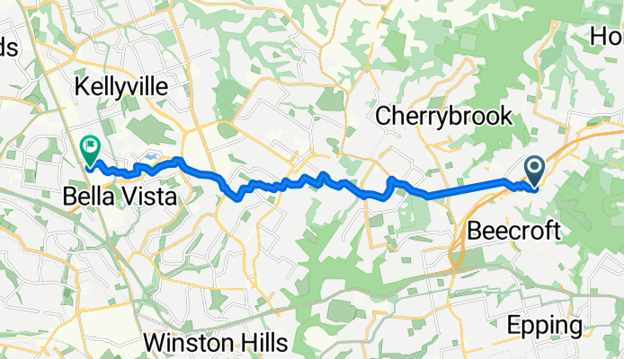 Hampden Rd, Pennant Hills to Lexington Dr, Bella Vista
