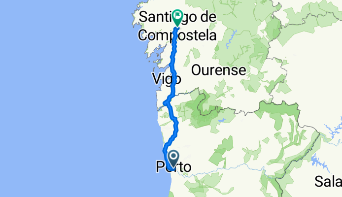 Praça do Gen Humberto Delgado, Porto to Rúa da Fonte de Santo Antonio, Santiago de Compostela