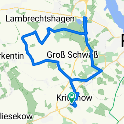 Kritzmow - Klein Schwaß - Allershagen - Lambrechtshagen - Vorweden - Schutower Kreuz - Westfriehof - Stadtweide - Kritzmow