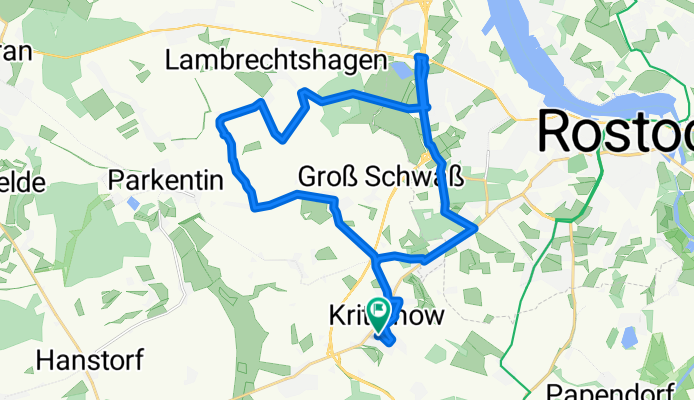 Kritzmow - Klein Schwaß - Allershagen - Lambrechtshagen - Vorweden - Schutower Kreuz - Westfriehof - Stadtweide - Kritzmow