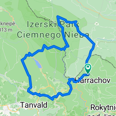 Trasa z 50.761122N, 15.280628E do 50.760503N, 15.281459E